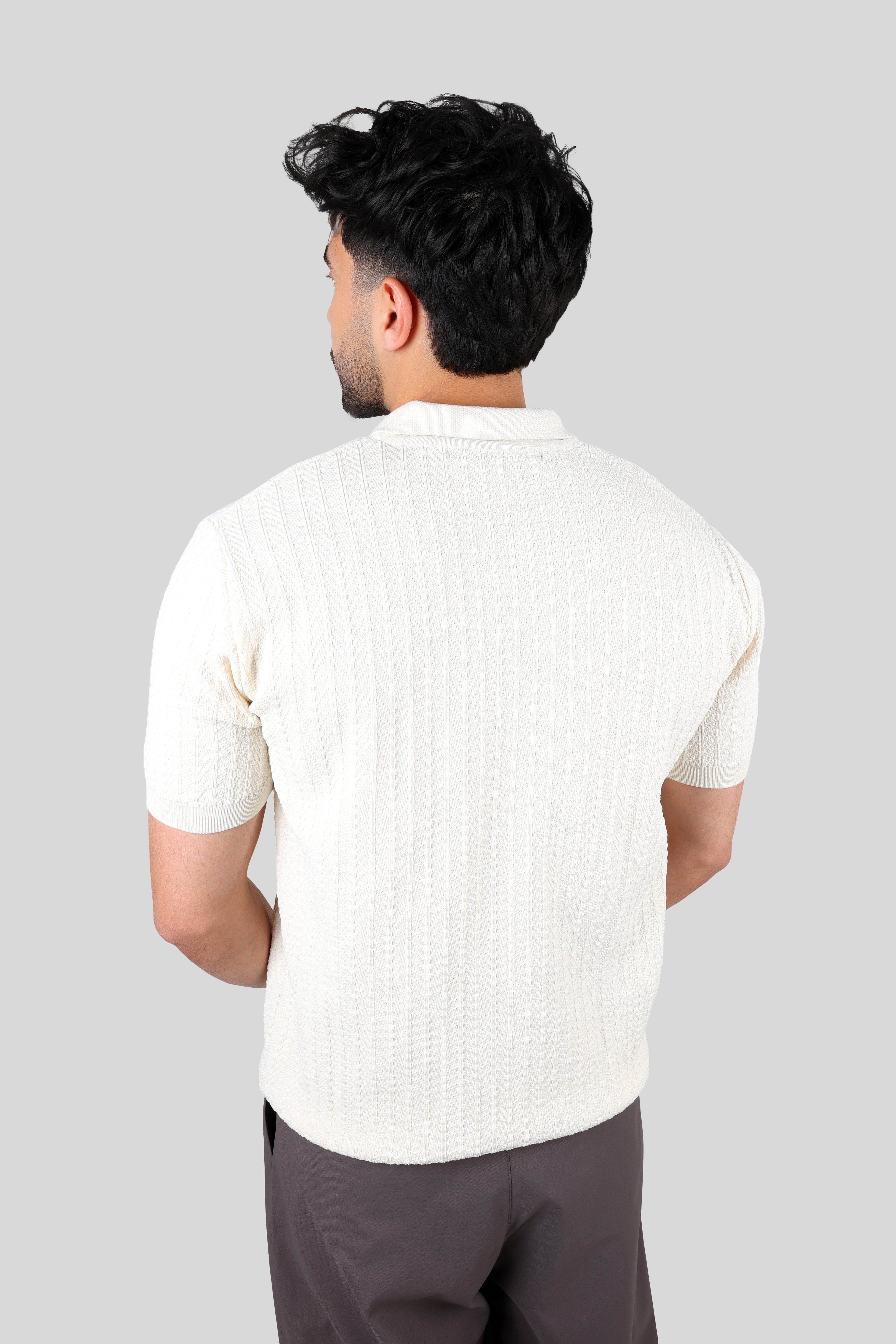 OFFWHITE KNITTED POLO
