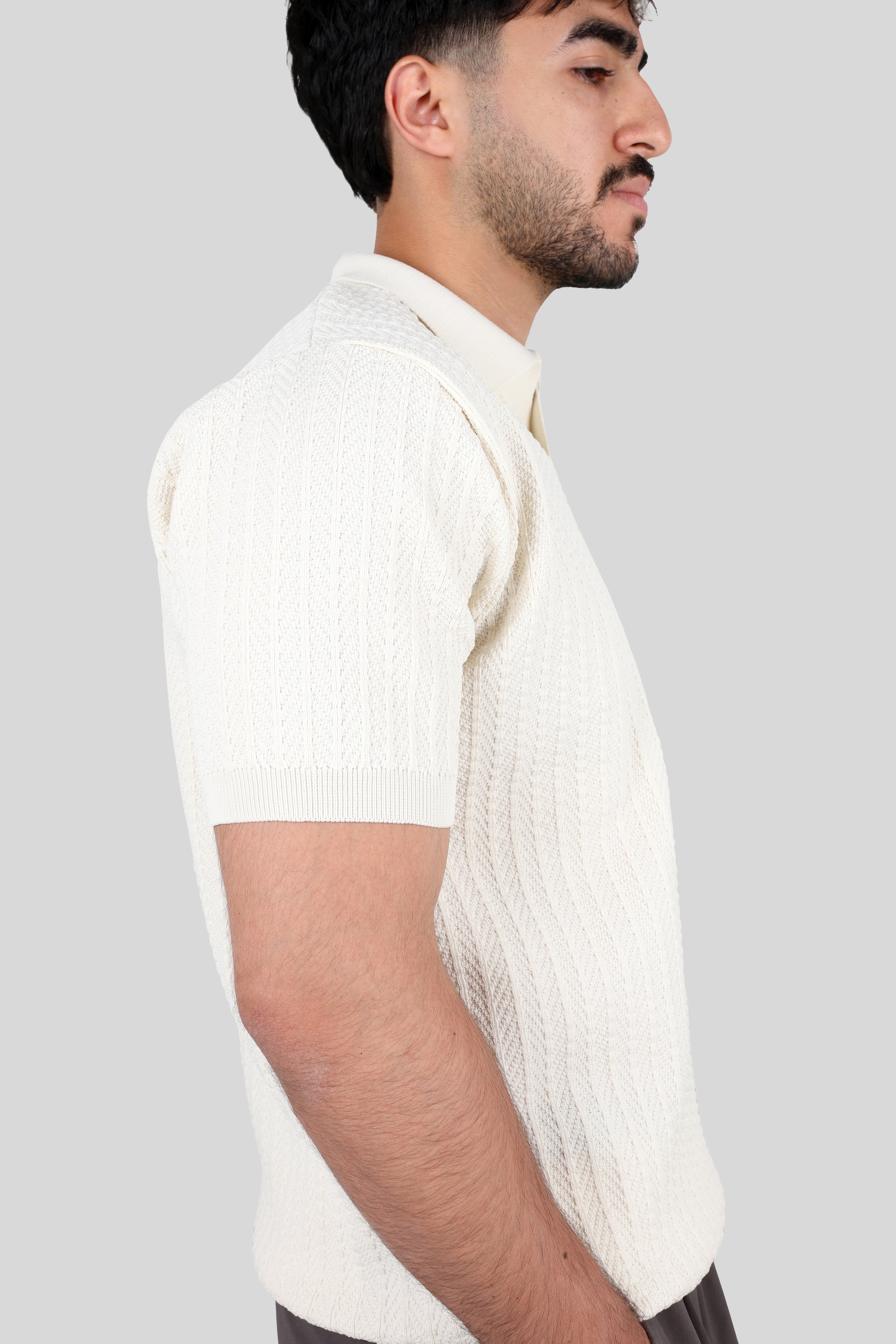 OFFWHITE KNITTED POLO