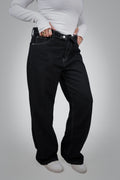 FOLDED WAIST RAW DENIM