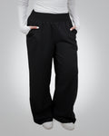 WIDE LEG BLACK LINEN PANTS