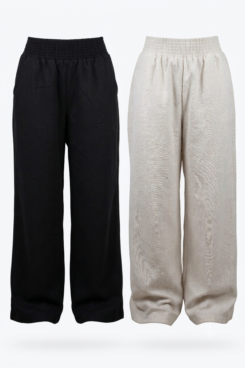 Linen pants bundle ( Black + off-white)