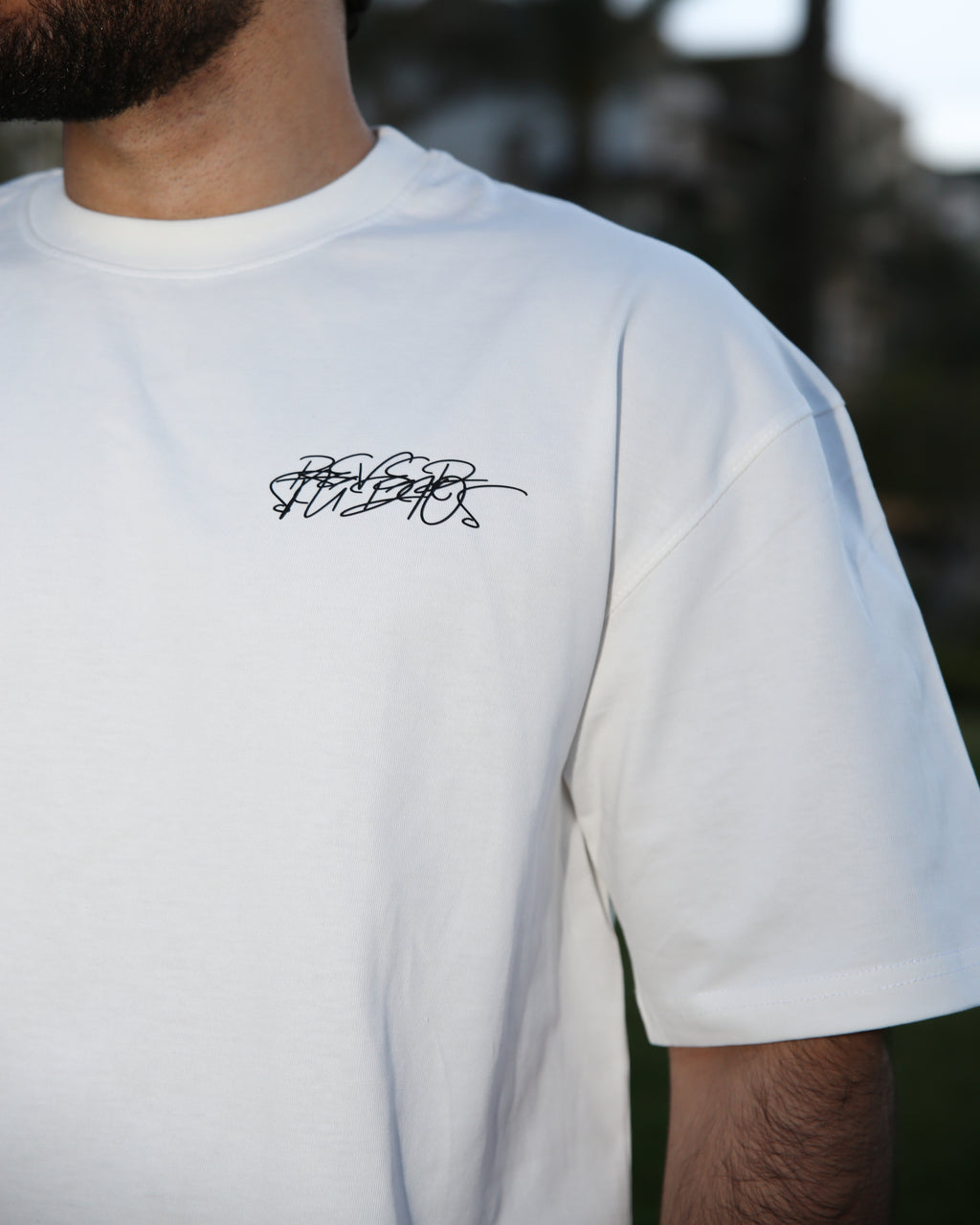 White "CARBE DIEM " Box fit T-shirt