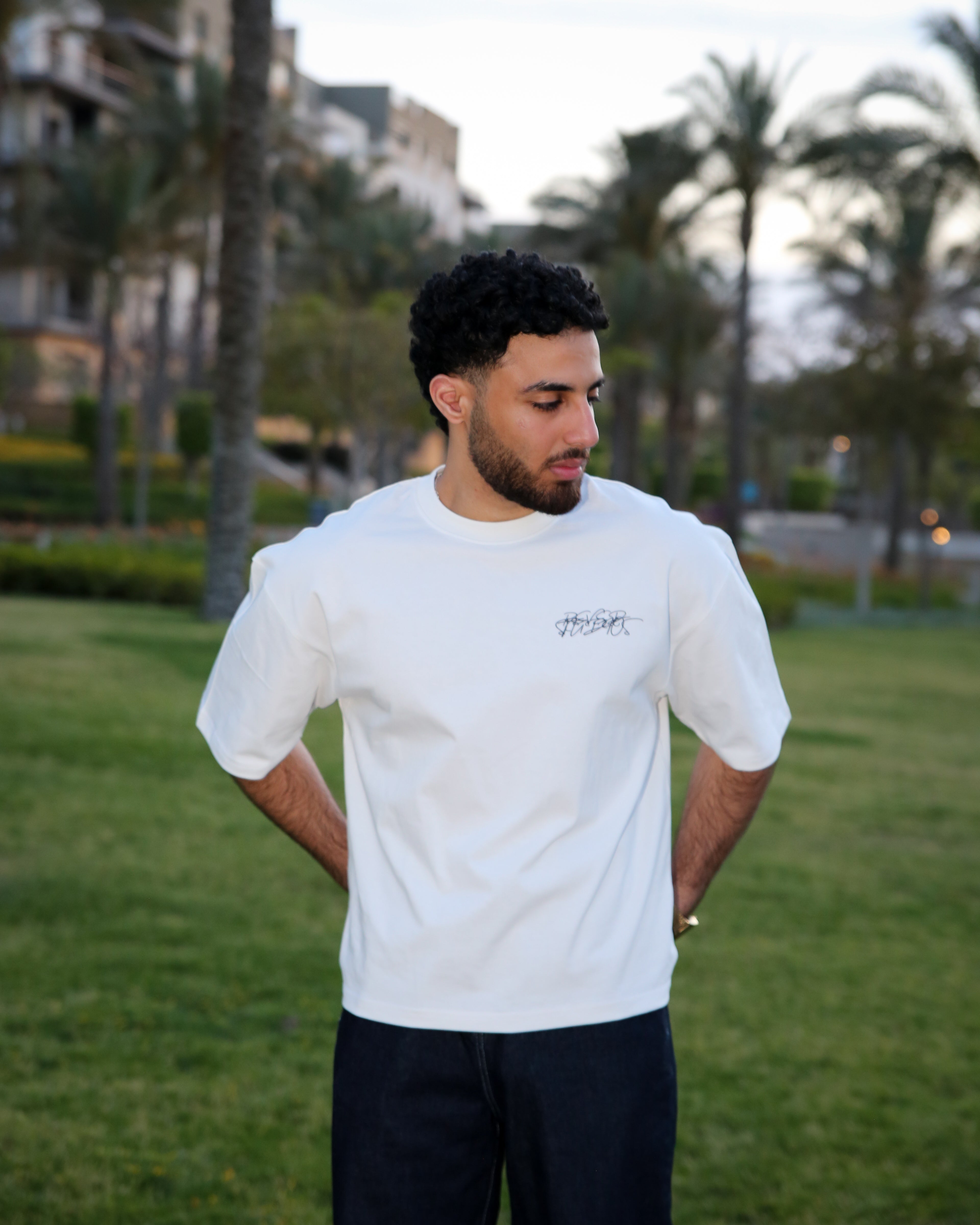 White "CARBE DIEM " Box fit T-shirt