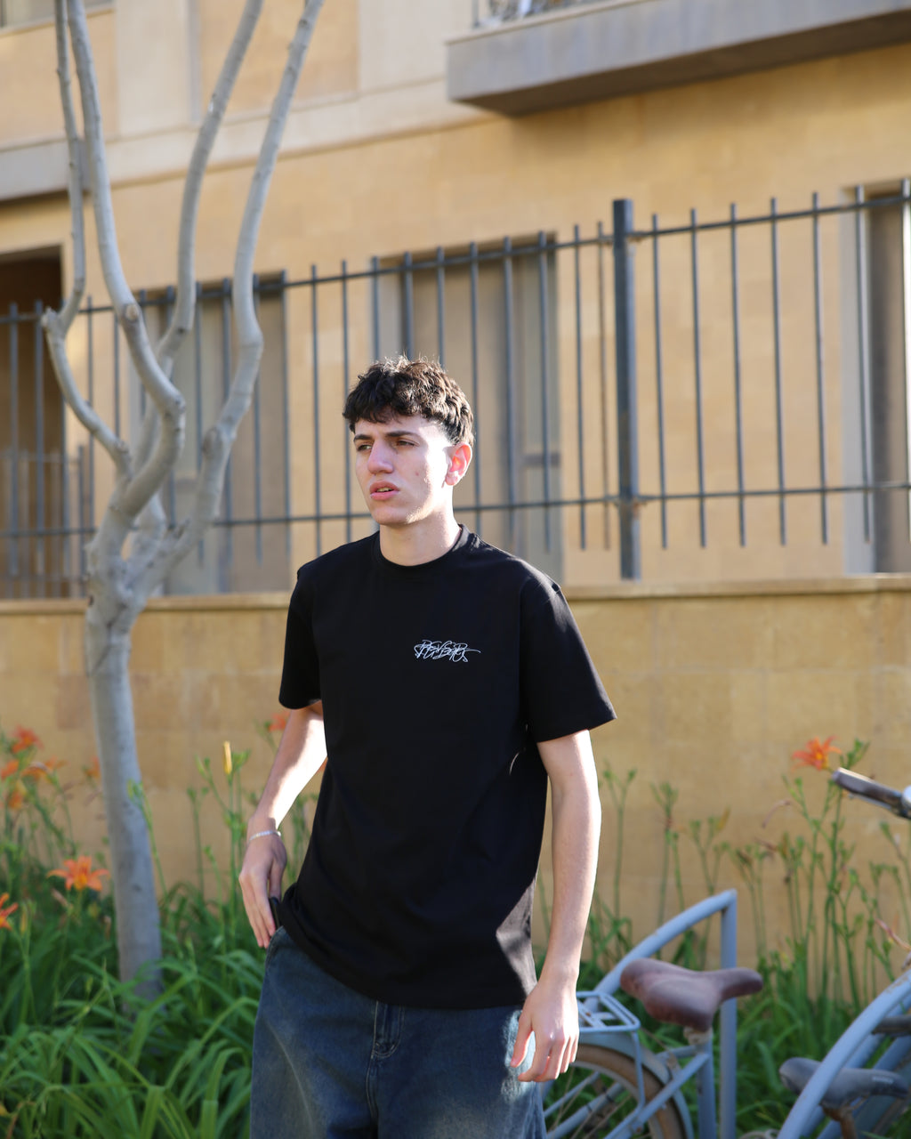 Black "ELITE VISION" regular fit T-shirt