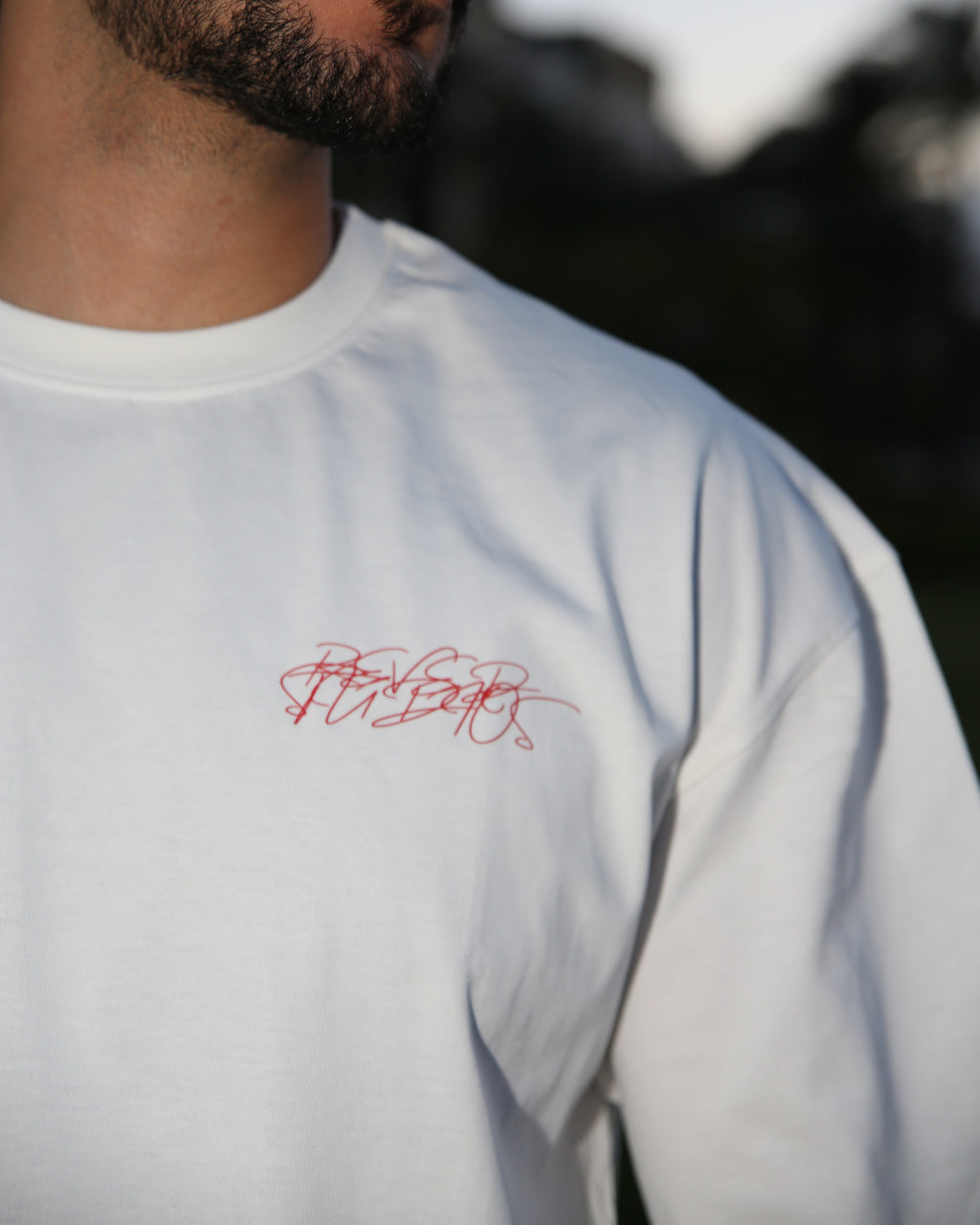 White "WANTED MORE" Box fit T-shirt
