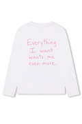 white "WANTED MORE" long sleeve t-shirt