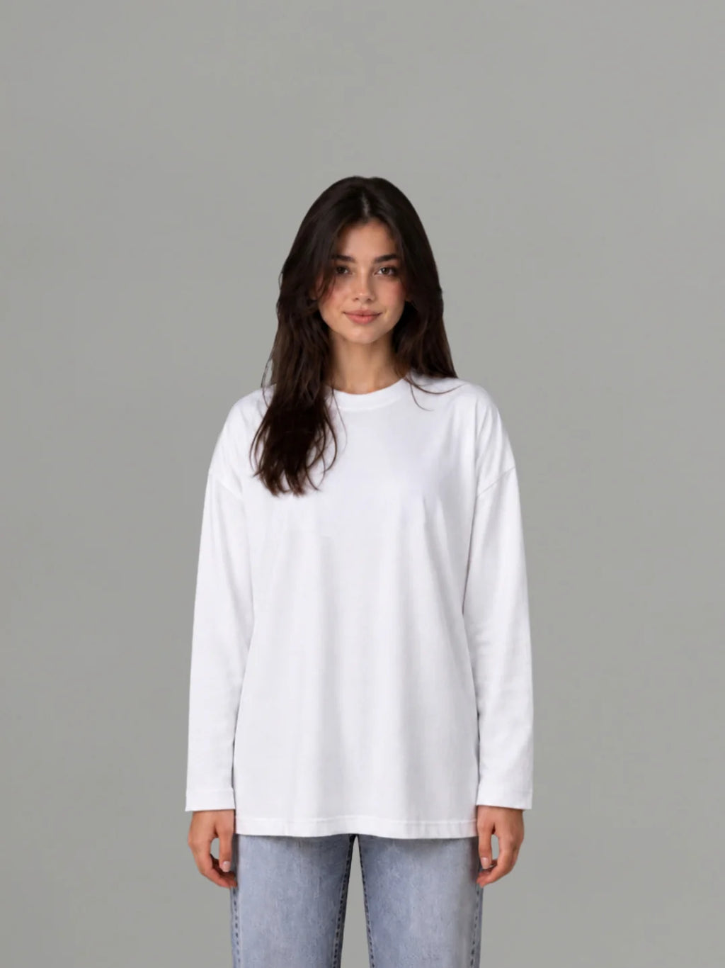 White basic long sleeve